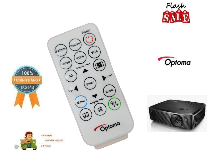 Remote Điều khiển máy chiếu Optoma- Hàng chính hãng mới 100% Tặng kèm Pin
