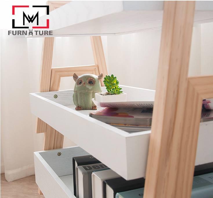 KỆ GỖ ĐA NĂNG - COMBO 3 KỆ GỖ TRANG TRÍ FULL TRẮNG - A CASE