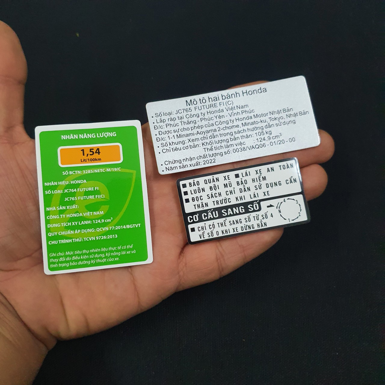 Trọn bộ tem thông số mẫu ZIN xe FUTURE 125/ FUTURE Fi