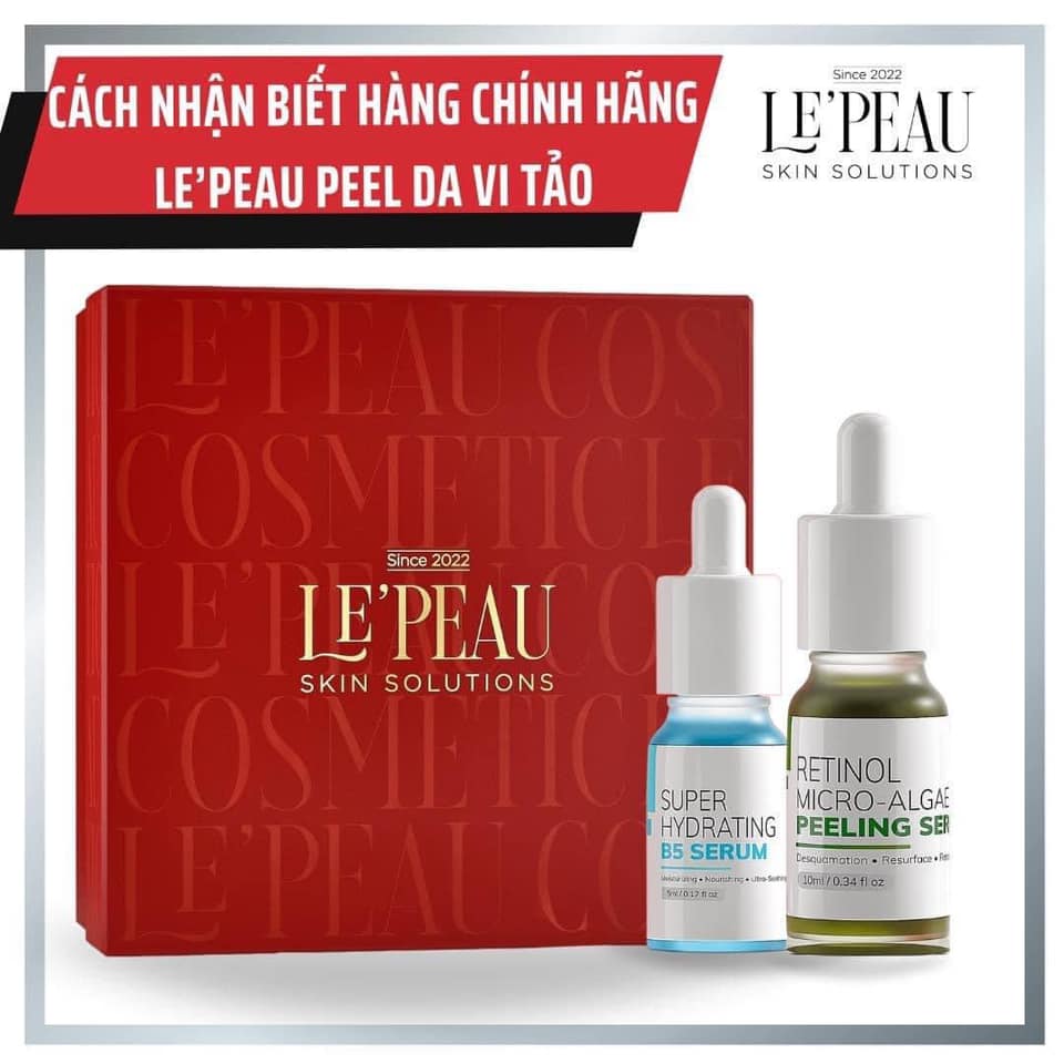Peel da vi tảo retinol lepeau thay da sinh học tái tạo da 10ml 3-7 ngày bong da