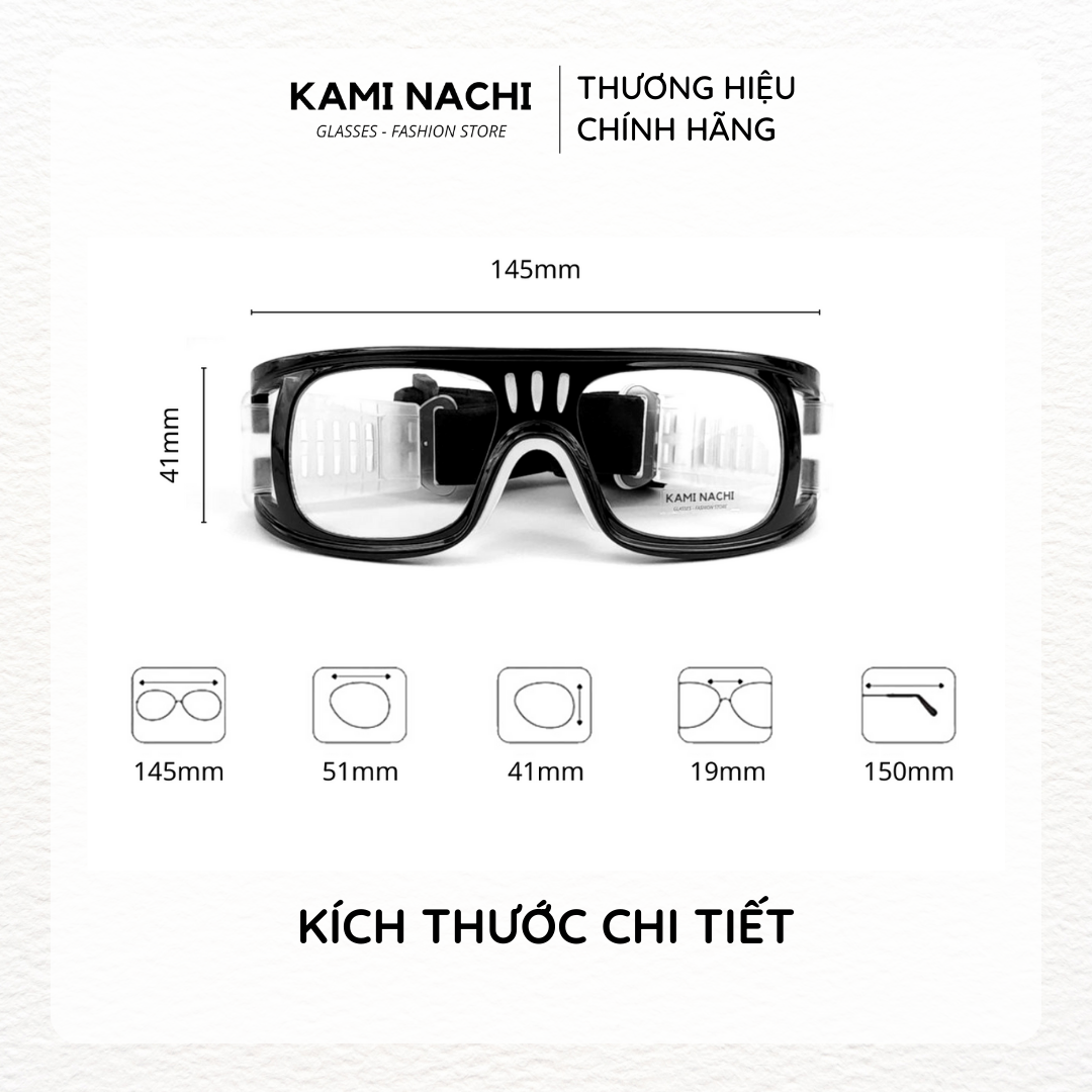 Gọng kính thể thao KAMI NACHI chuyên dụng cho người chơi thể thao, đá banh, bóng rổ
