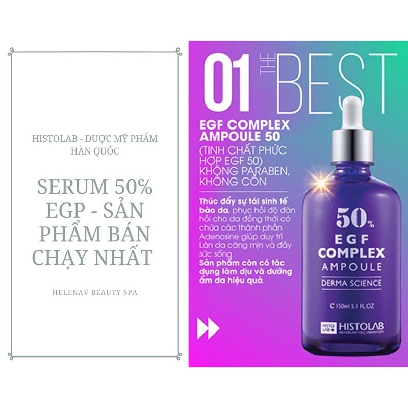 (Histolab) TINH CHẤT TRẺ HÓA DA - EGF COMPLEX AMPOULE 50%
