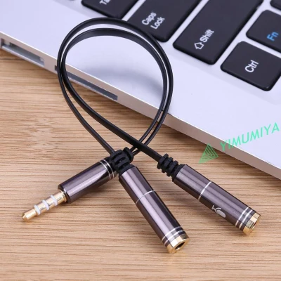 Adapter cable YI 3.5mm Stereo Audio Male to 2 Female Headphone Mic Y Splitter Cable Adapter