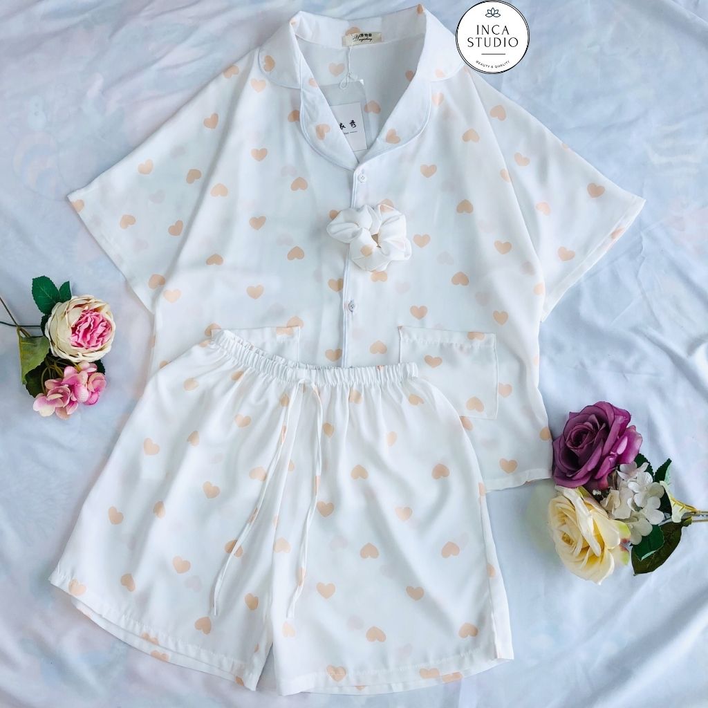 (Loại 1) Đồ ngủ Pyjama lụa mango họa tiết form cánh dơi INCA 02- Free size dưới 65kg, Lụa mango thoáng mát