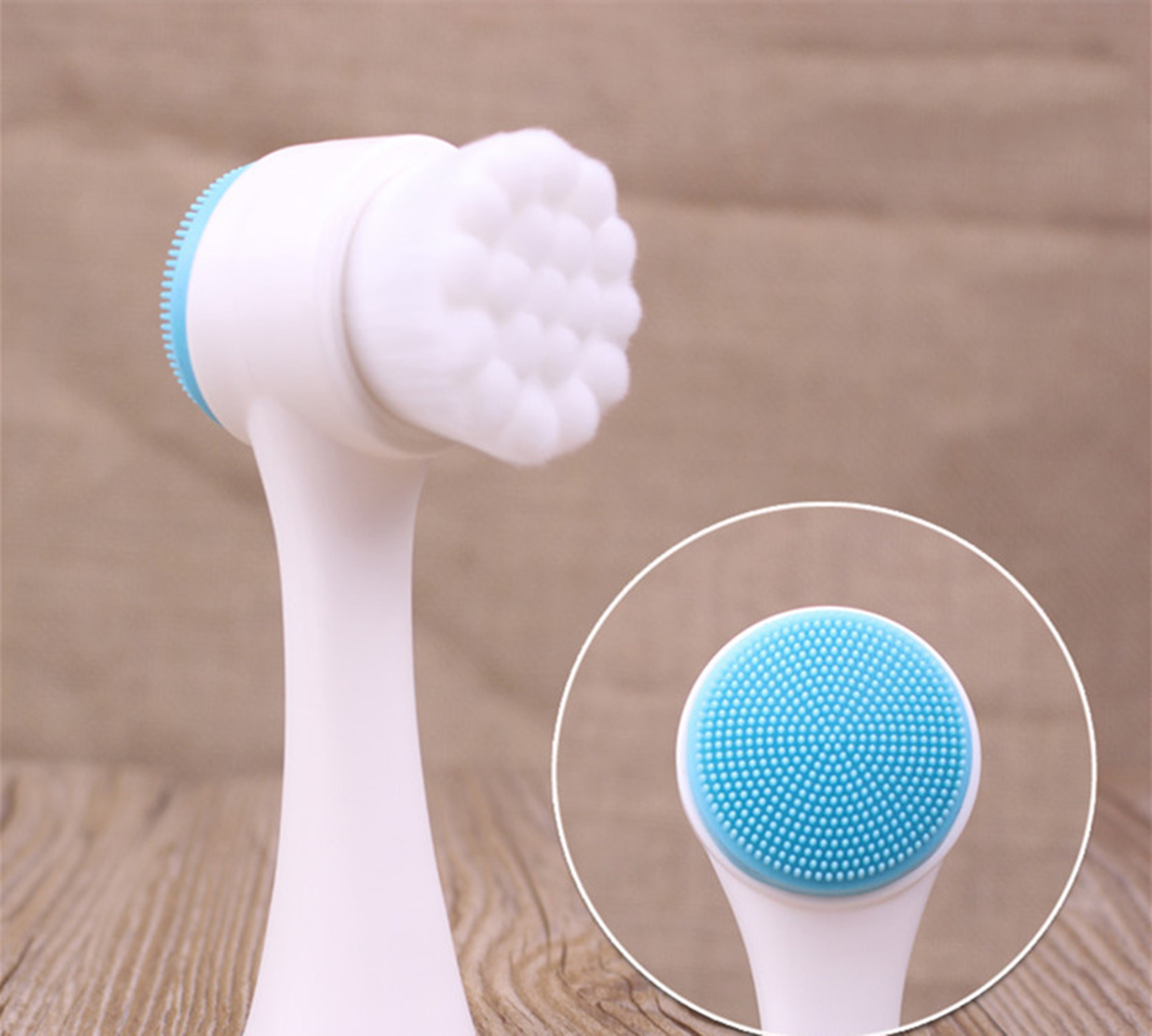 Cọ Massage Silicon Rửa Mặt 2 Đầu