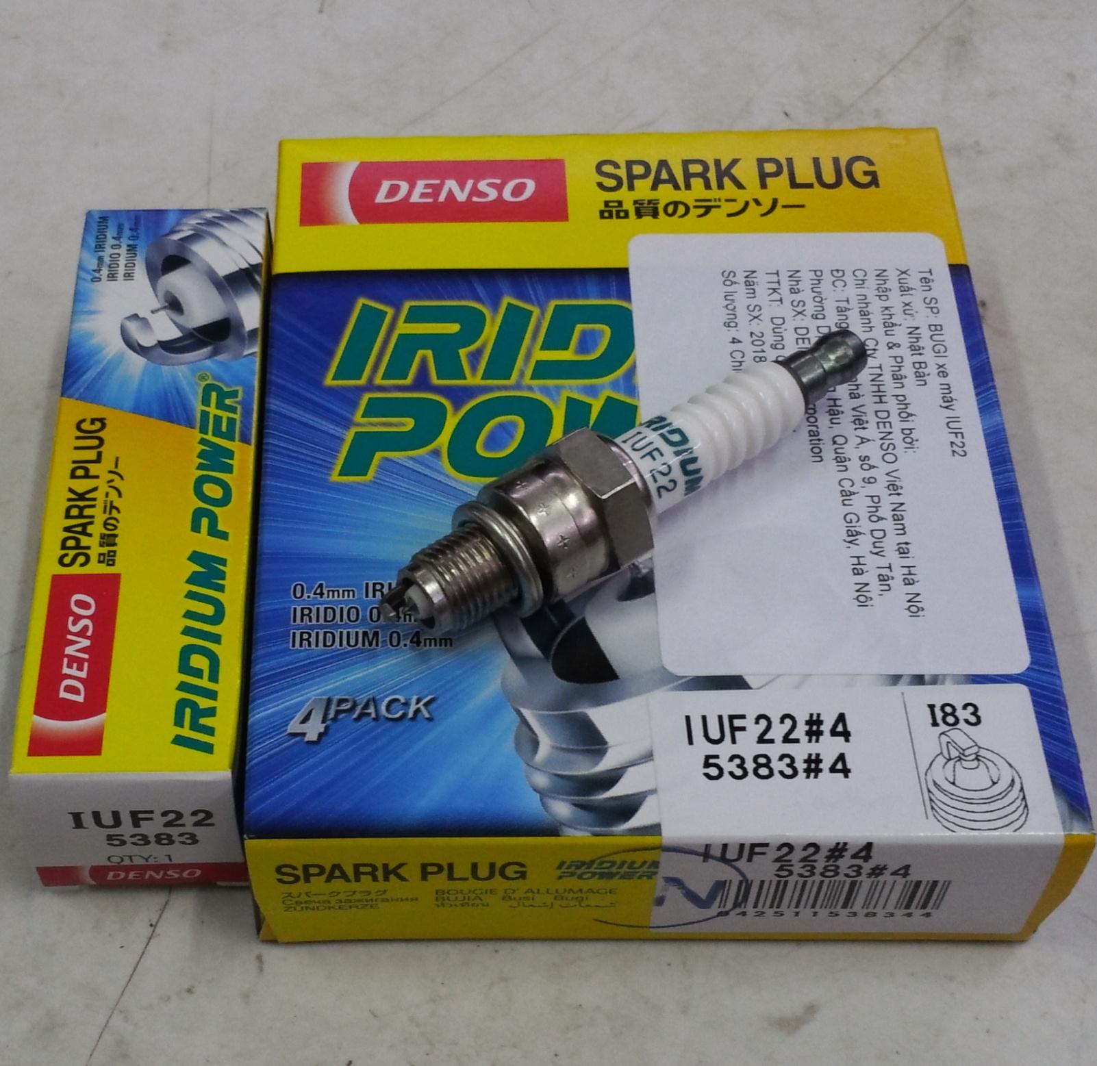 Bugi Denso Iridium IK20 - Giác 16 Chân Ngắn ren 14 (bugi bạch kim)
