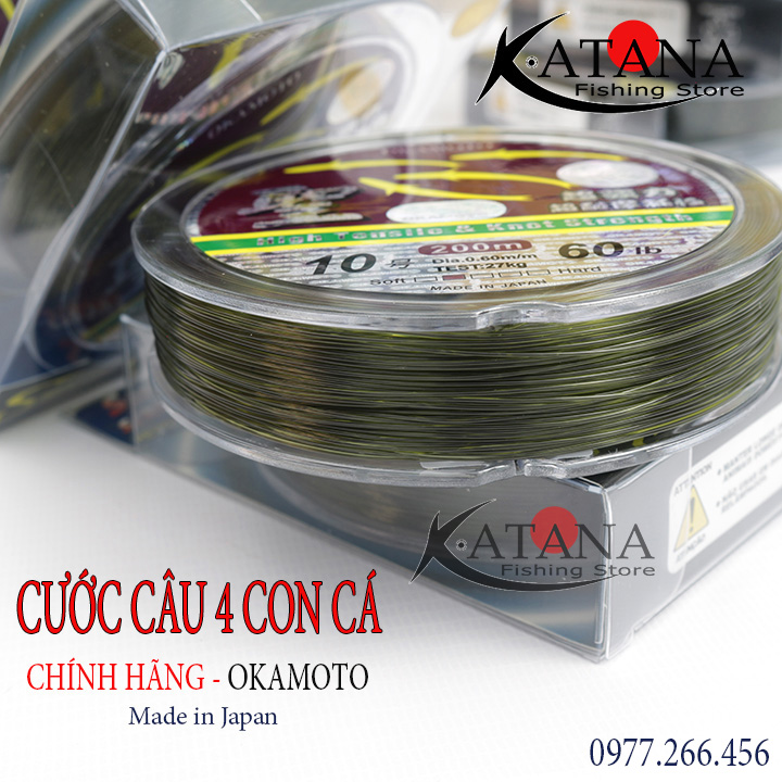 [HCM]Cước Câu OKAMOTO 4 con cá cơm - 125k/1 cuộn - made in japan