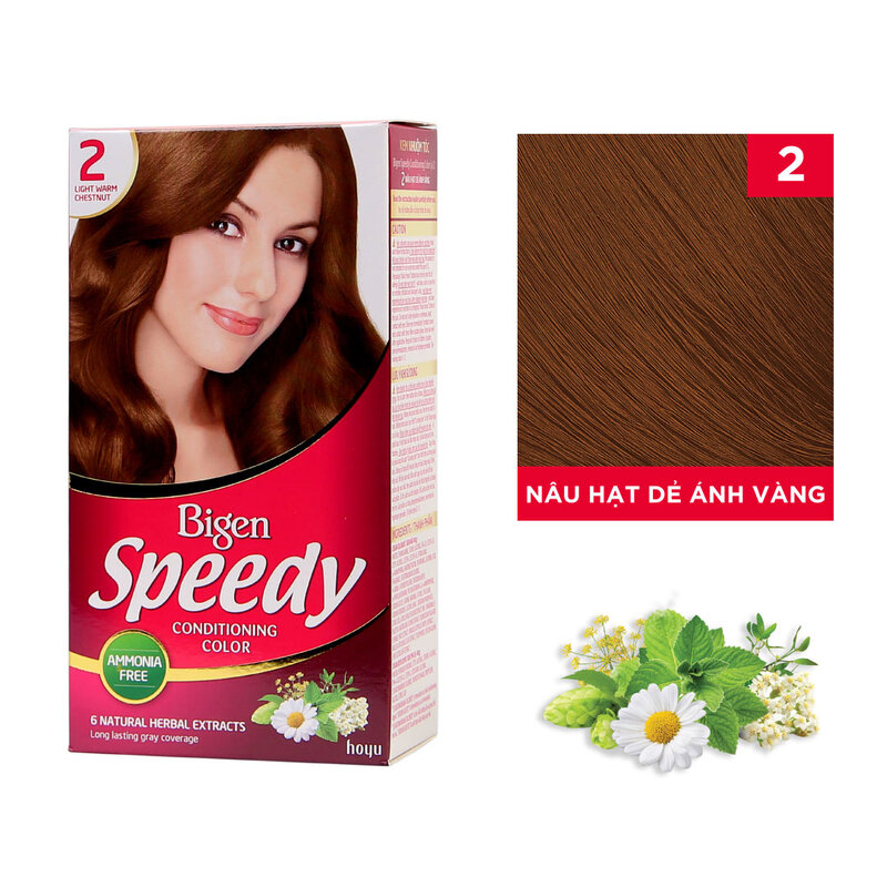 Thuốc nhuộm tóc Bigen Speedy số 2 (Màu nâu hạt dẻ ánh vàng)