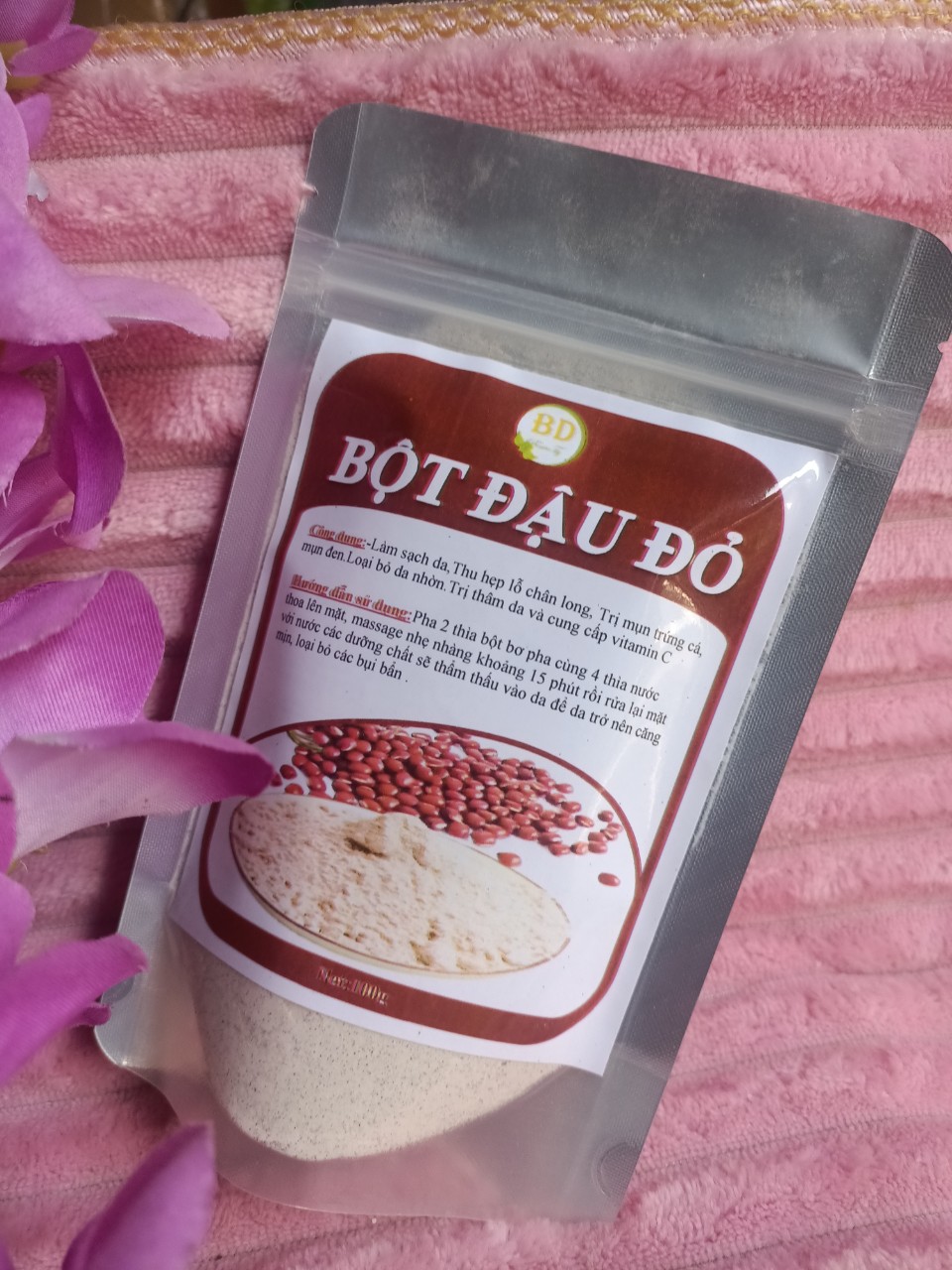 Bột Tắm Trắng Đậu Đỏ Nguyên Chất ( Dưỡng Trắng, Tẩy Da Chết)