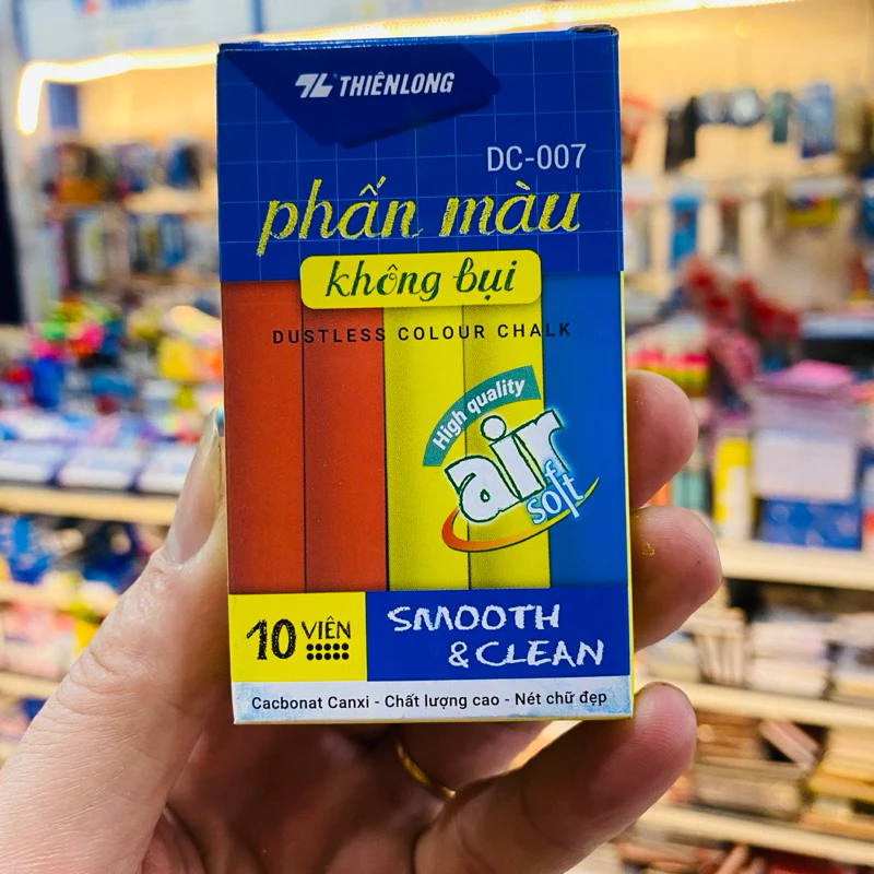 Combo 10 Hộp Phấn màu không bụi Thiên Long DC-007