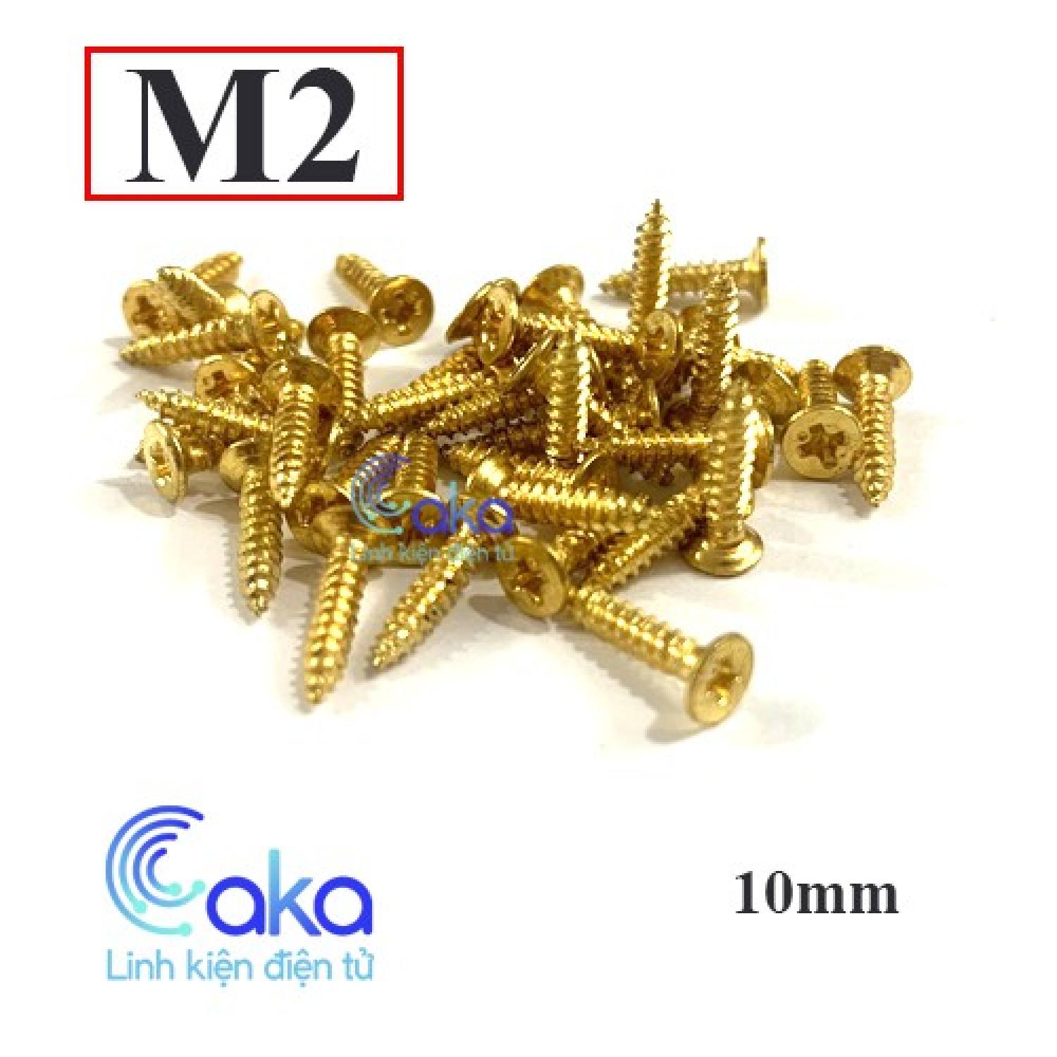Combo 20 con Vít M2 10mm nhọn vàng