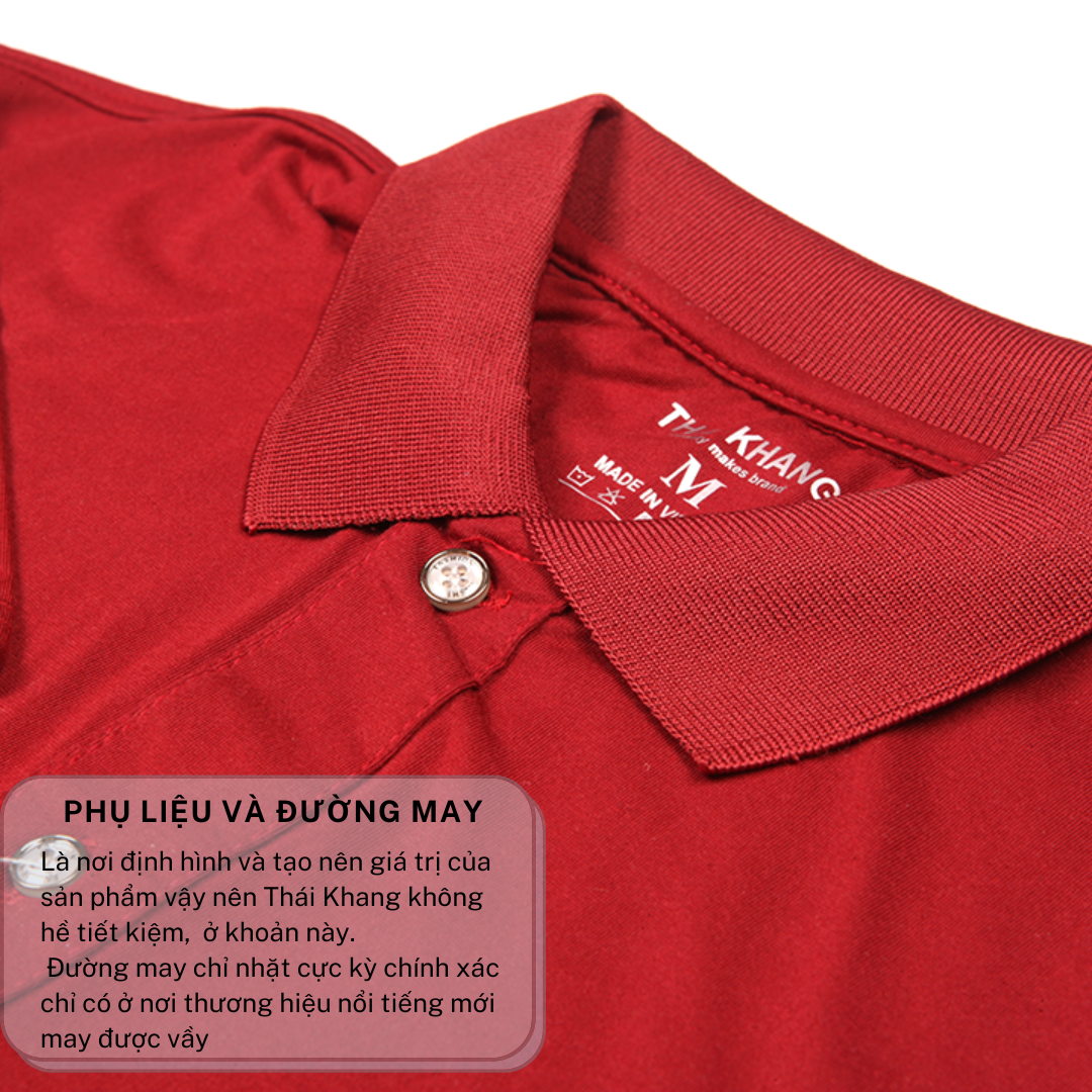 Áo polo nam ngắn tay trung niên vải cotton dệt riêng cho Thái Khang loại áo polo form rộng ATHUN17