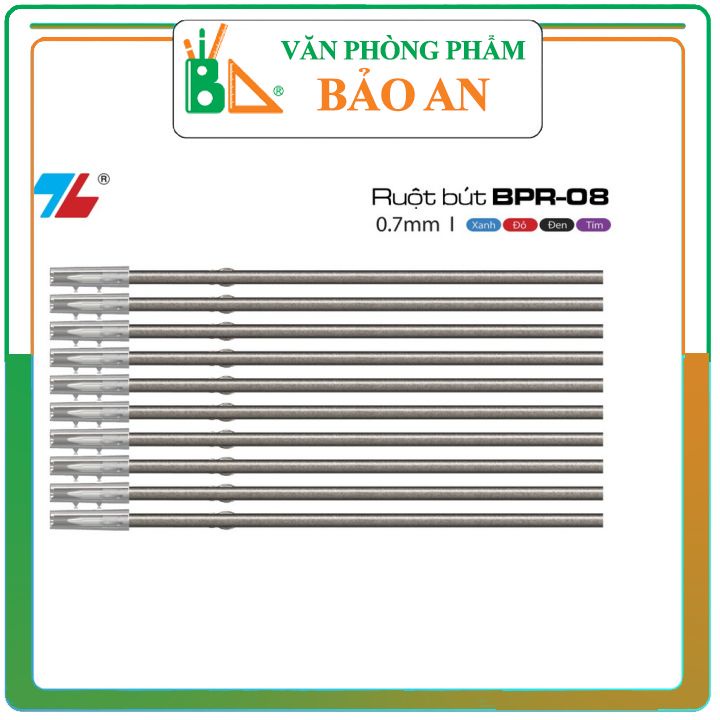 Vỉ ruột bút bi tl-036 0.7mm màu xanh - văn phòng phẩm bảo an