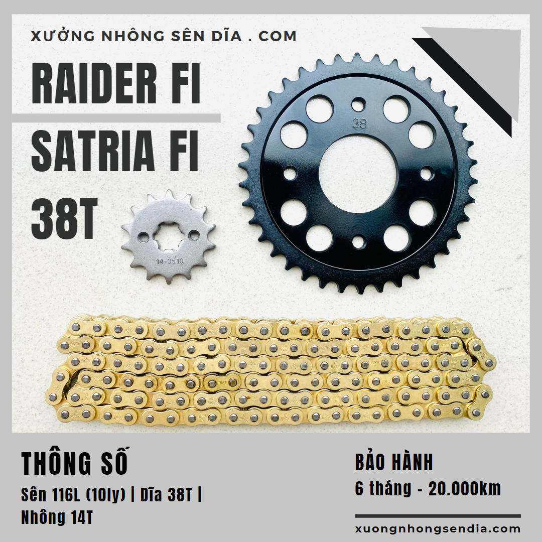 [FreeshipMAX] [HCM]NHÔNG SÊN DĨA RAIDER FI / SATRIA FI VÀNG