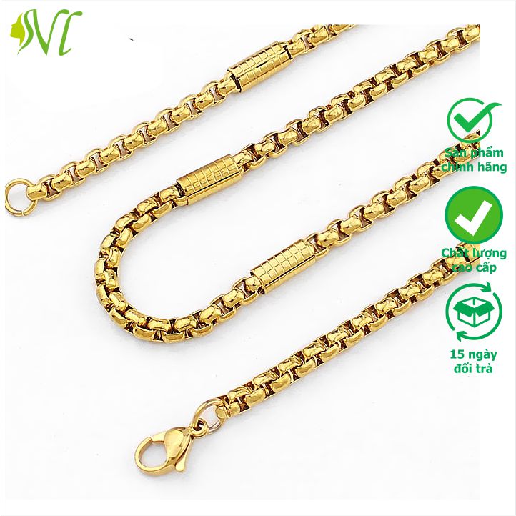 Dây chuyền nam titan không gỉ không đen xài nước tốt to 4 ly dài 55 cm Người Đẹp Vì Lụa