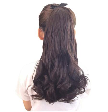 [HCM]Tóc giả cột đuôi xoăn 48cm - Đen