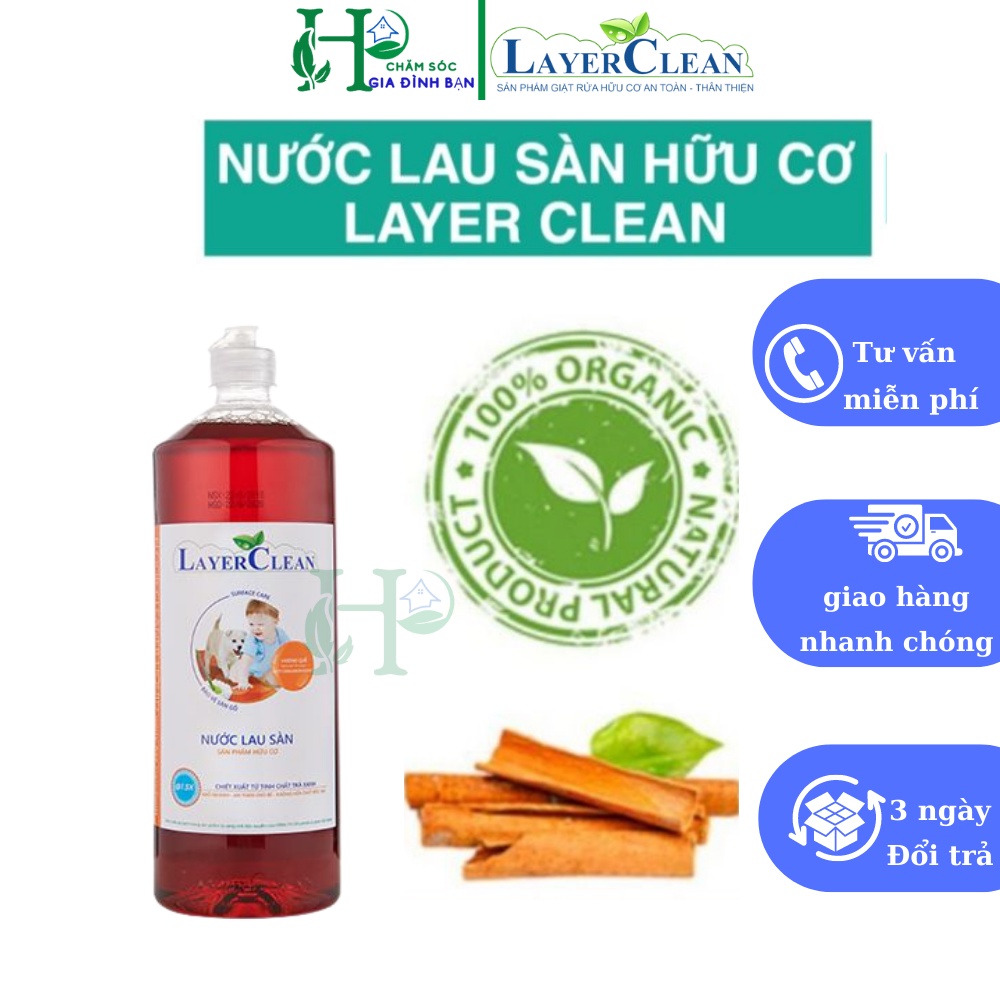 Nước lau sàn Layer clean chai 1.25L - hương quế