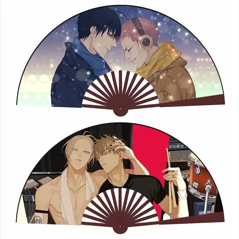 Quạt 19 Days Old xian nan 31cm cầm tay in hình anime chibi
