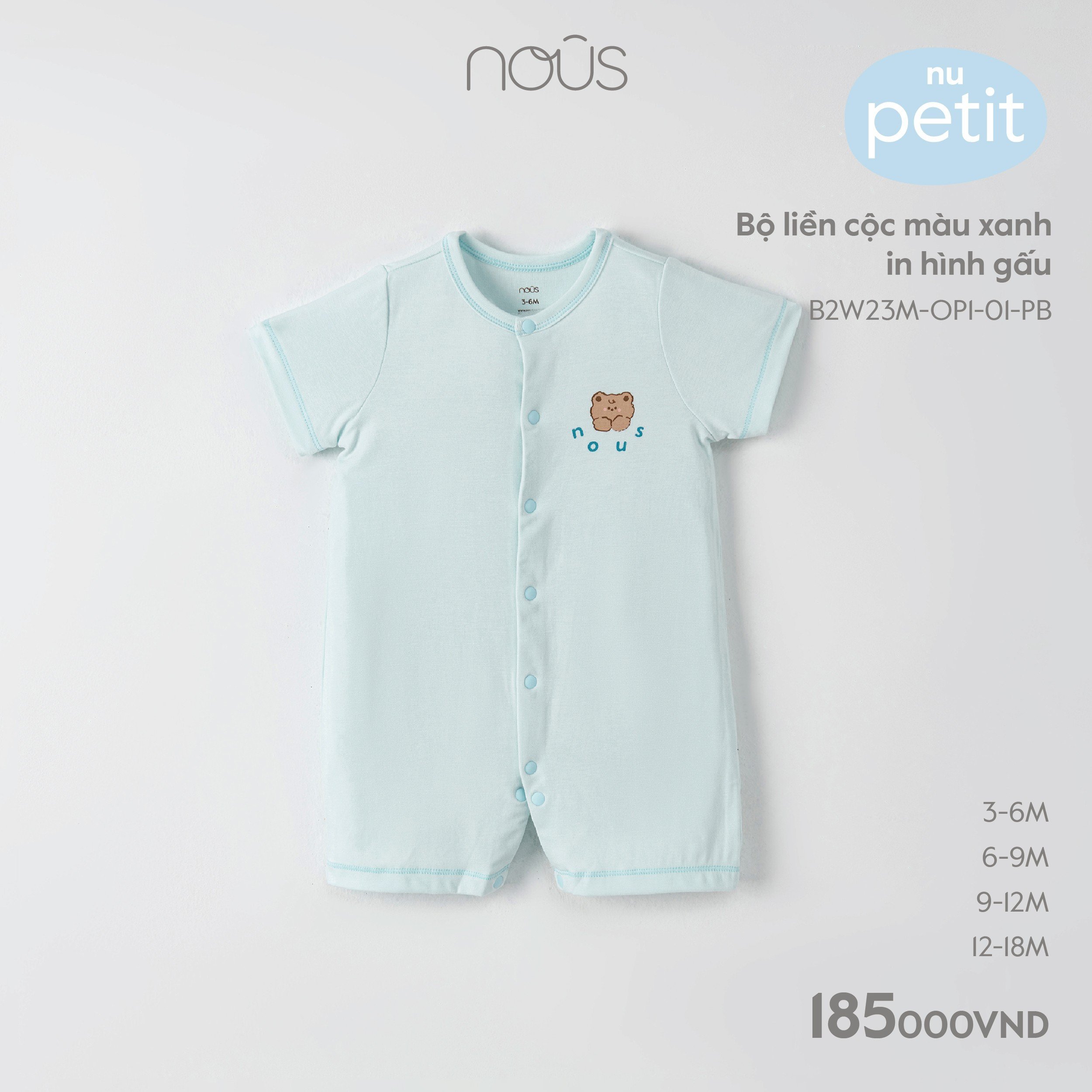 Bộ body NOUS Petit cho bé sơ sinh 0m - 12m