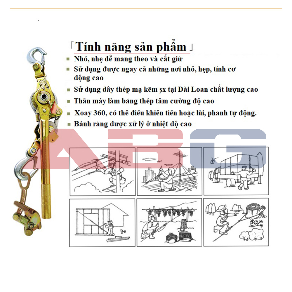 COMBO SIÊU TIẾT KIỆM - Combo Palang 1 tấn và khóa cáp 1 tấn