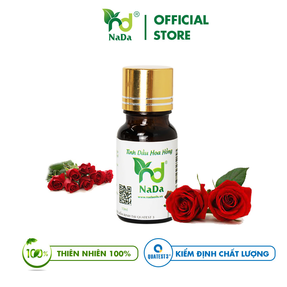 Tinh dầu Hoa hồng nguyên chất Nada | Kiểm định QT3 | Nước hoa Dễ ngủ Hưng phấn Khử mùi