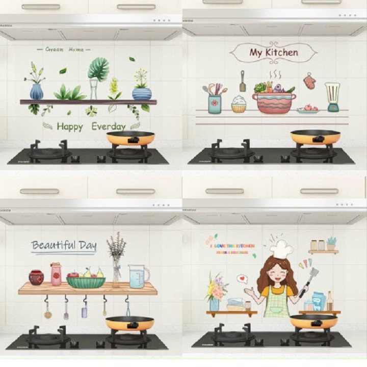 Decal dán bếp 3D Kích thướt 60x90 cm