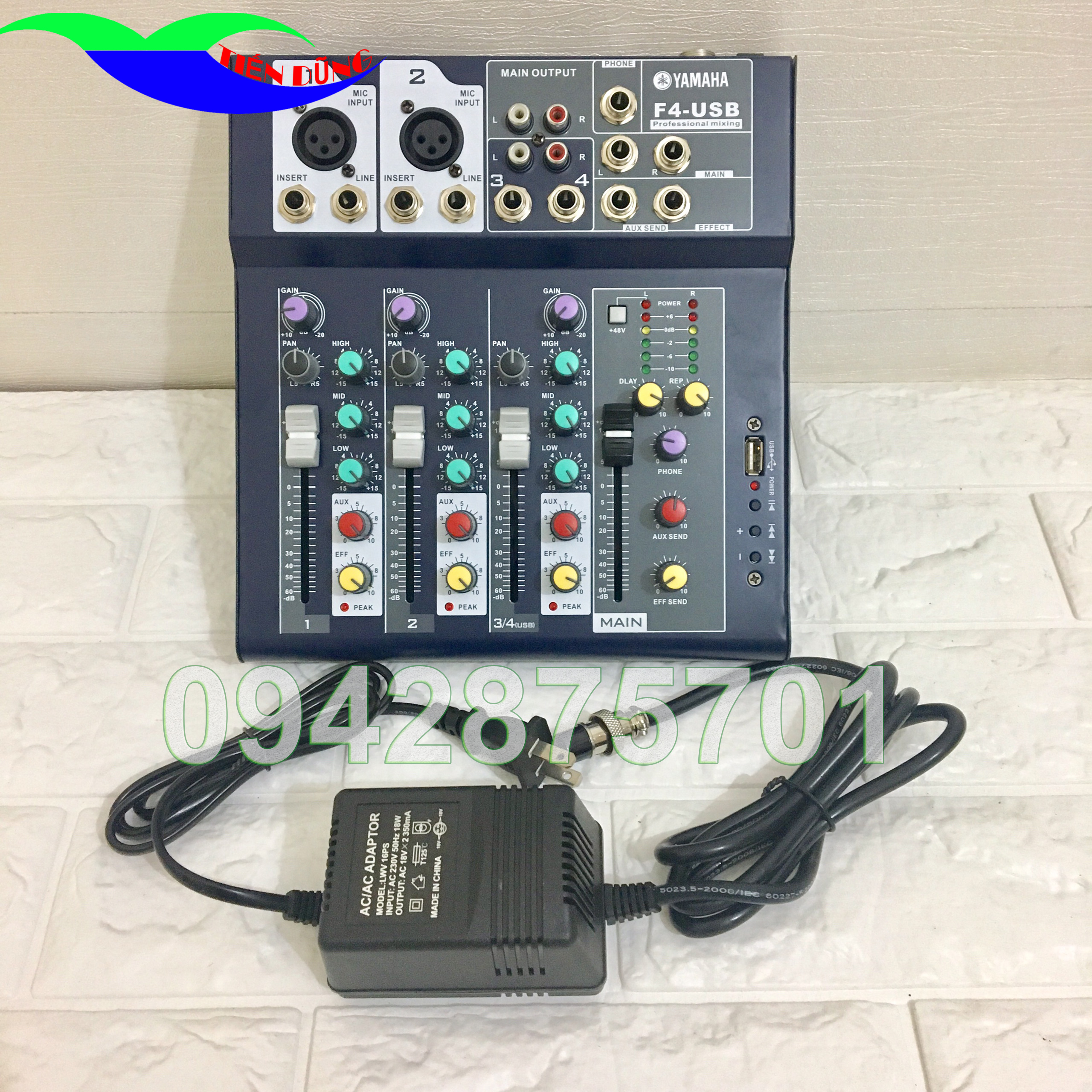 Bàn Mixer F4 USB có hỗ trợ Bluetooth cắm được thêm nhiều mic và chỉnh được các chế độ âm thanh riêng biệt