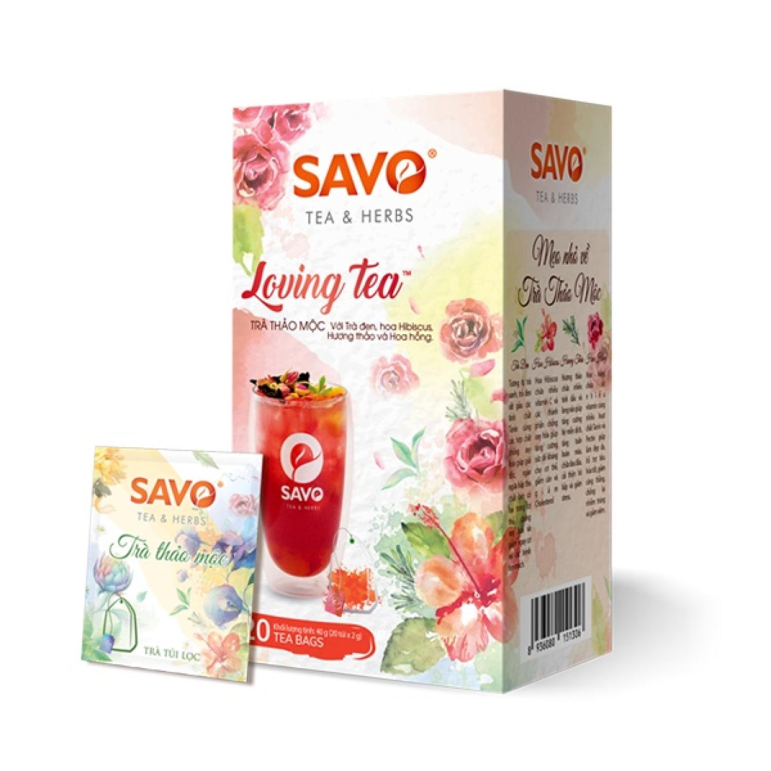 Trà Loving SAVO - Trà thảo mộc (trà đen, hoa hồng, hibiscus, hương thảo)