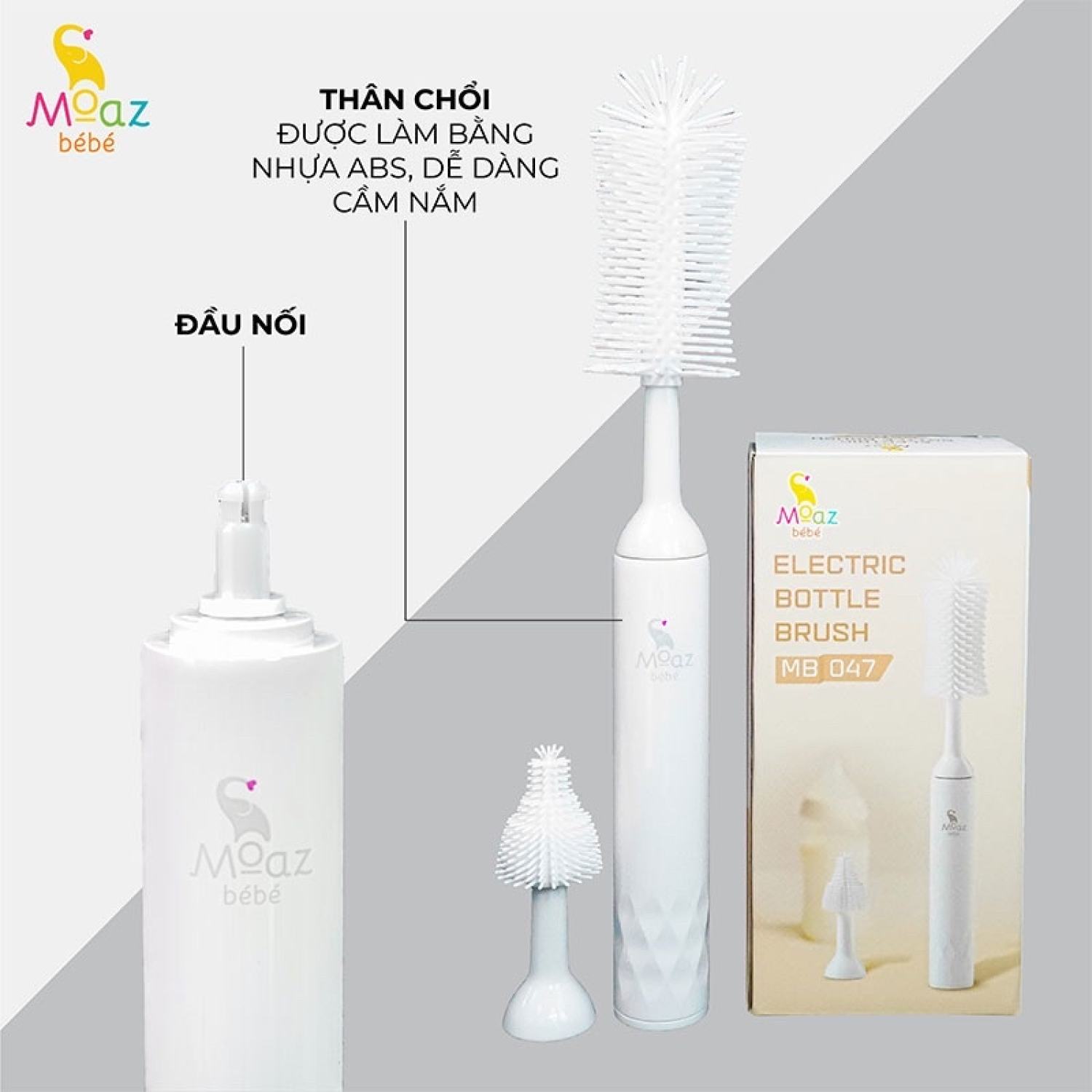 Bộ cọ rửa bình sữa điện Moaz BéBé MB-047