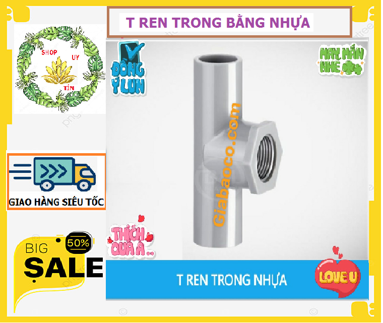 Tê ren trong bằng nhựa - bình minh : phi 21mm, phi 27mm