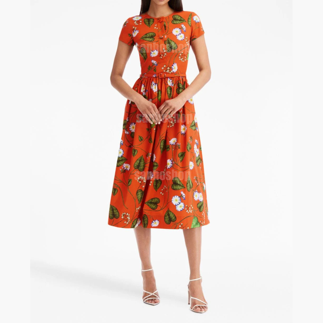 ĐẦM MIDI 0SCAR MORNING GLORY POPLIN