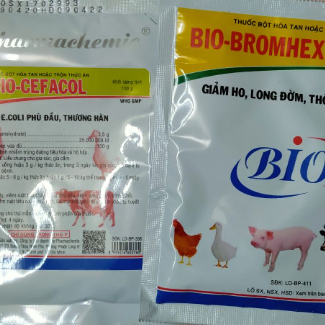 Bộ gà khẹc, khò tan đàm nhớt sưng họng cefa+ brom