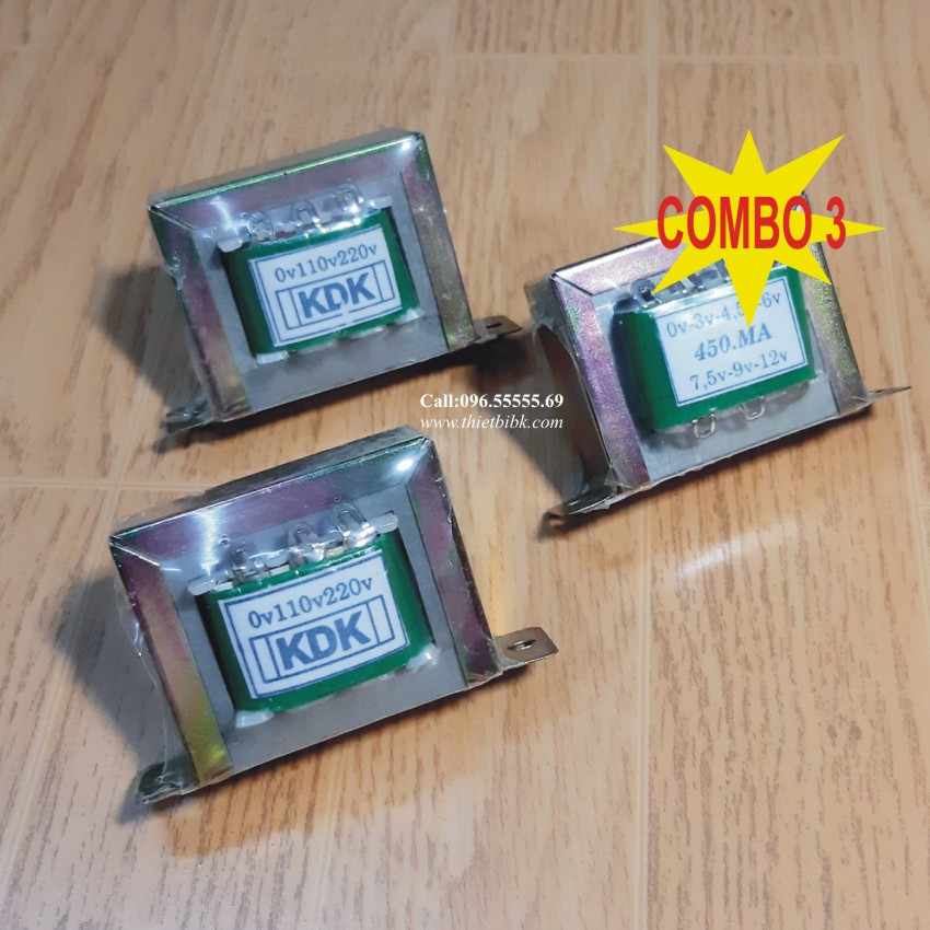 [COMBO 3 BỘ] Biến áp 220V 450mA nhiều đầu ra