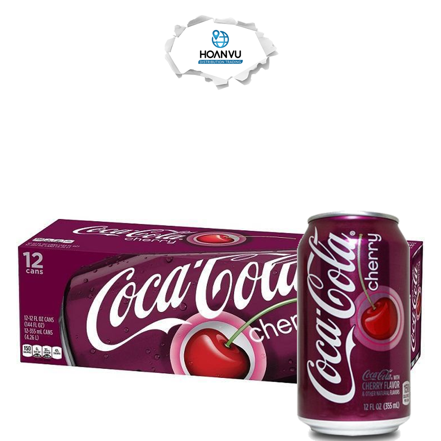 Thùng 12 Lon Nước Ngọt Coca-Cola Cherry (355ml) 06/2024