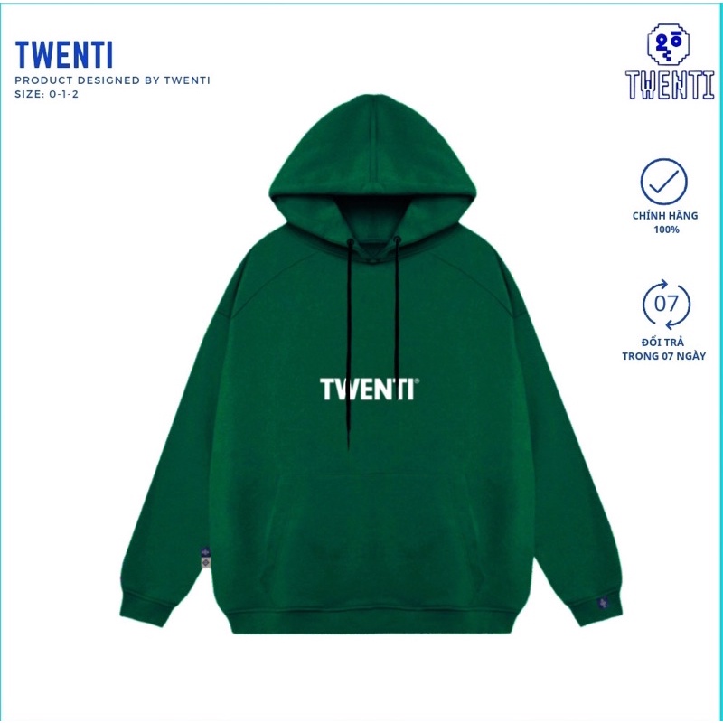 [Nhập Lazxuhuong03 - Giảm 40k/299k]ÁO HOODIE TWENTI NỈ COTTON IN BASIC