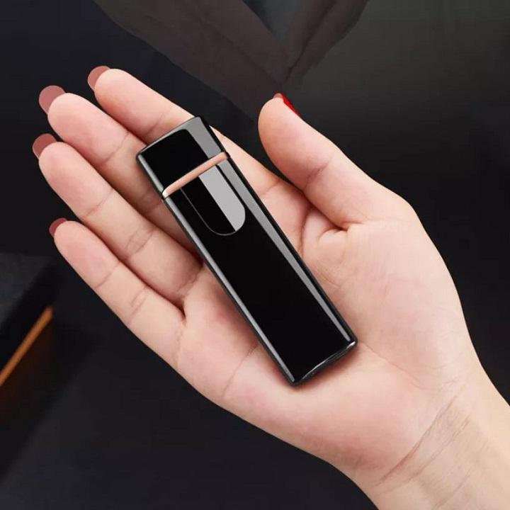 Bật Lủa Sạc Điện Cao Cấp LIGHTER Cảm Ứng Vân Tay Nút Nguồn độc đáo