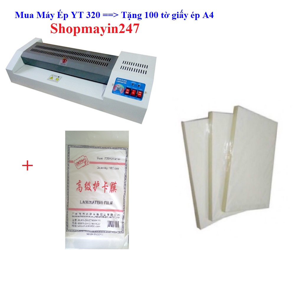 Combo Máy ép Plastic YT 320 + Giấy ép giá tốt