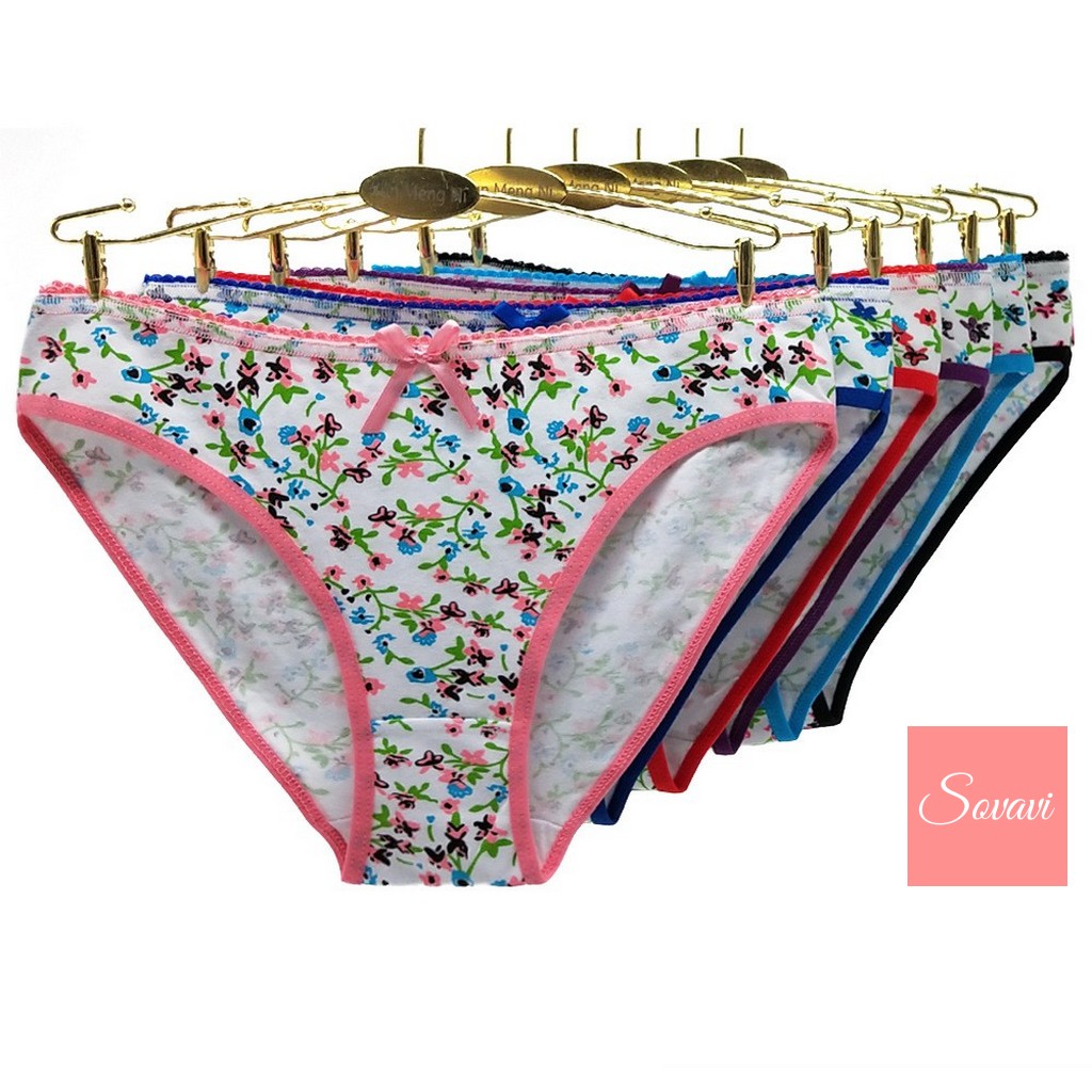 Combo 05 quần lót cotton nữ hoa nhí QLS065 -Sovavi