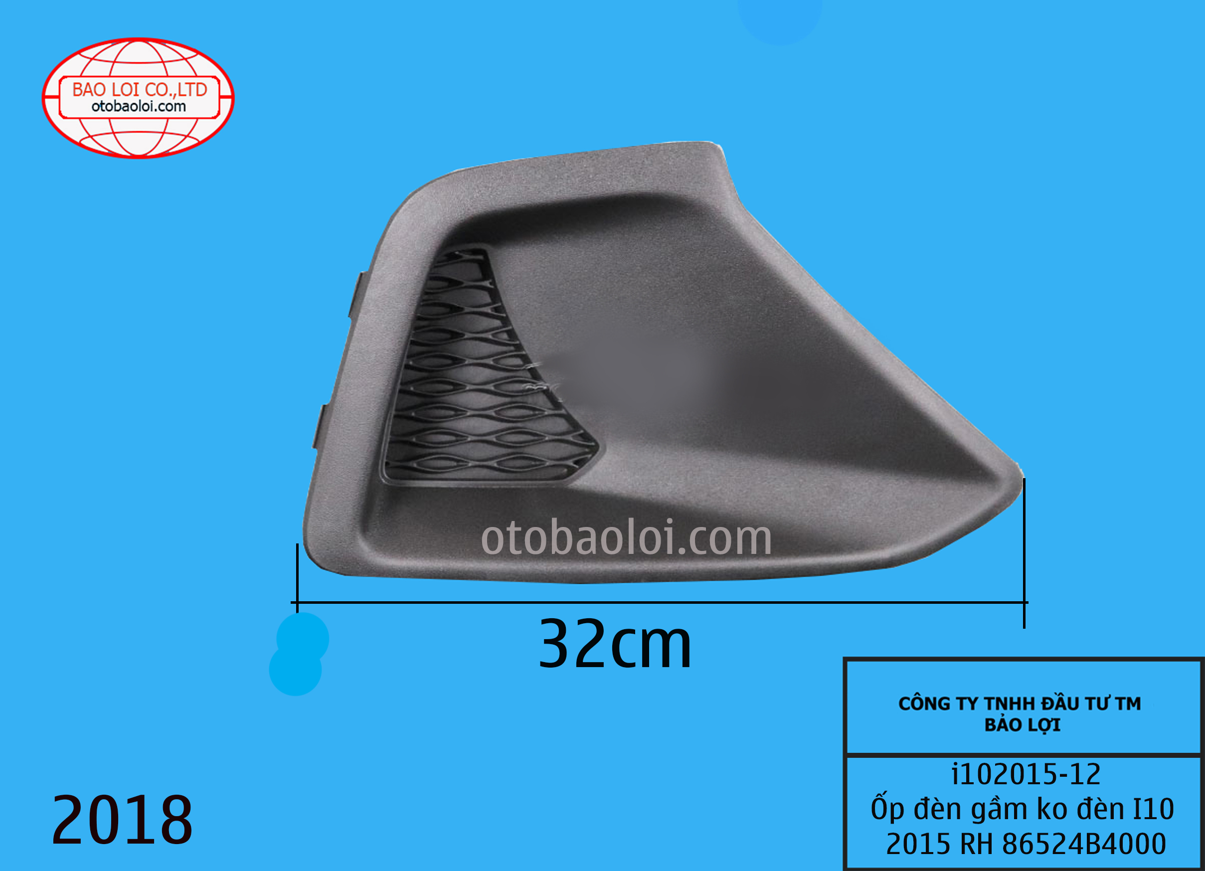 Ốp đèn gầm không lỗ Hyundai i10 2014-2016