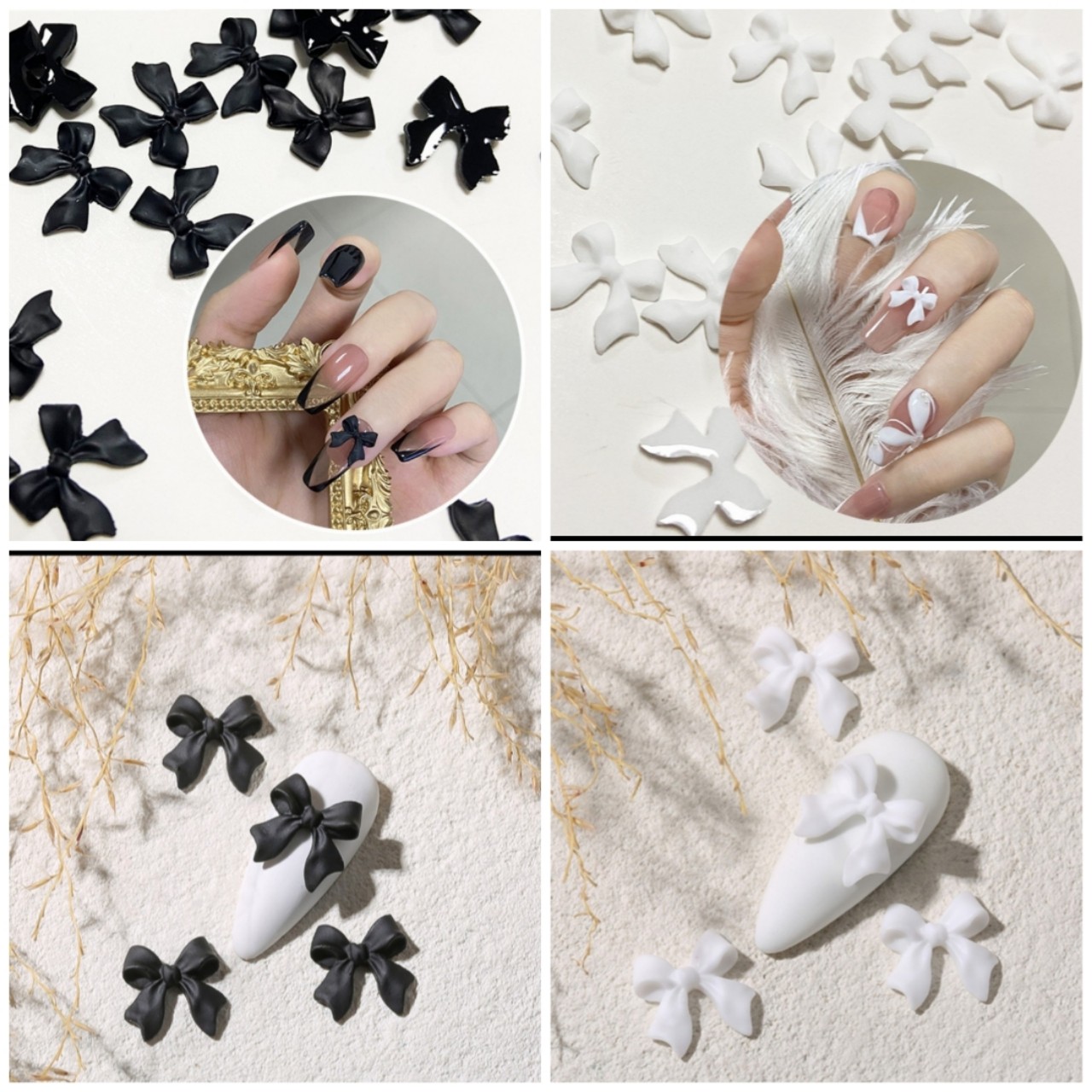 [ ĐẸP RẺ ] CHARM NƠ ĐEN & TRẮNG