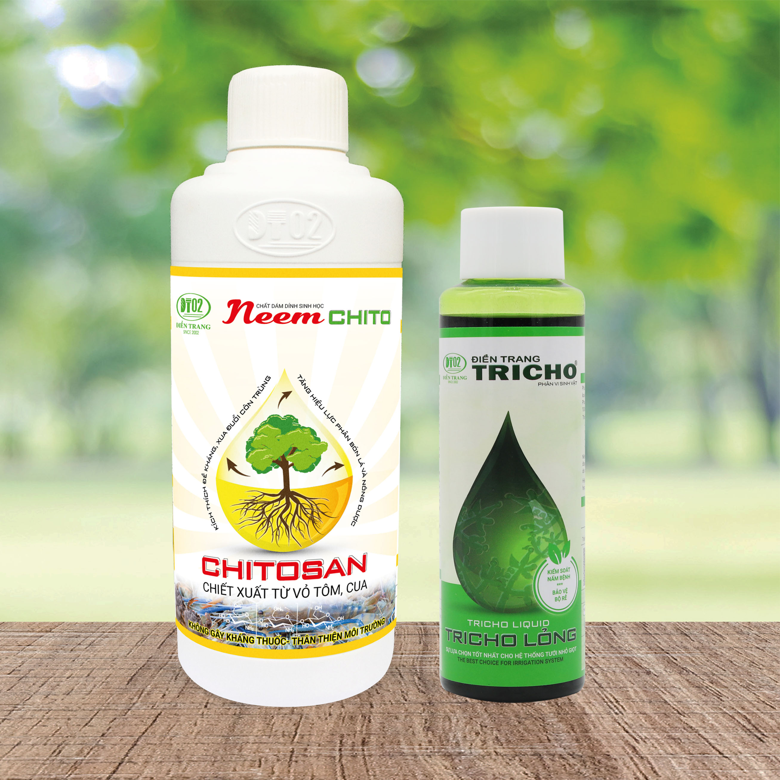 Combo 1 chai Bám dính sinh học Neem Chito 500ml + 1 chai Trichoderma dạng lỏng 100ml