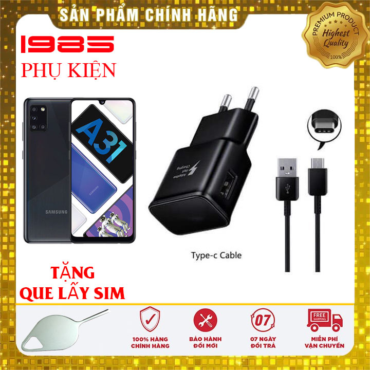 Bộ Sạc Nhanh Đen Samsung A31 Chính Hãng