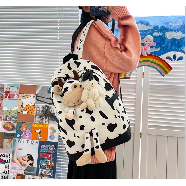 [ATKSHOP] Balo ulzzang bò sữa siêu dễ thương 2021