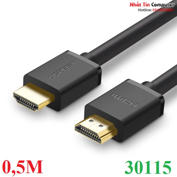 Cáp hdmi 1.4 dài 0,5m cao cấp hỗ trợ ethernet + 4k2k ugreen 30115 chính hãng