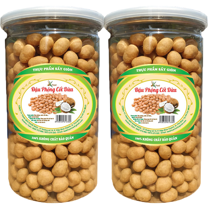 1kg đậu phộng da cá cốt dừa thơm ngon - 2 hũ pet