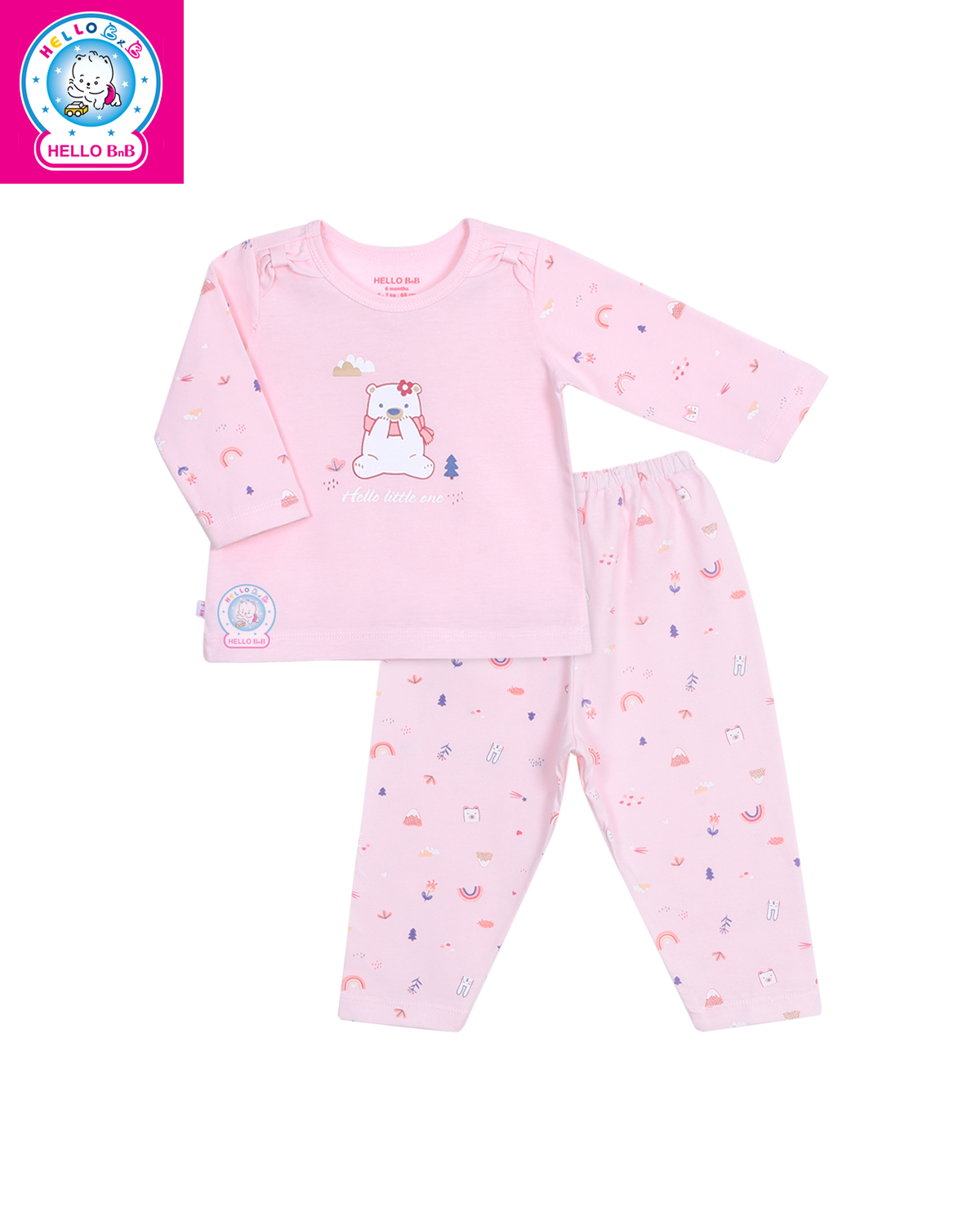 Bộ dài nơ vai bé gái BA1385 - HELLO BnB (hình in ngẫu nhiên)