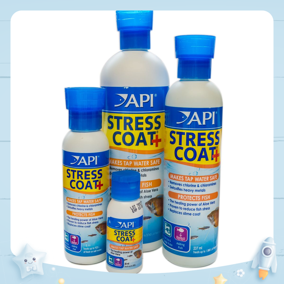[HCM]API STRESS COAT - DÀNH CHO CÁ CẢNH (Hàng Công Ty) 473ML TẶNG 100GR ĐÁ NHAM THẠCH
