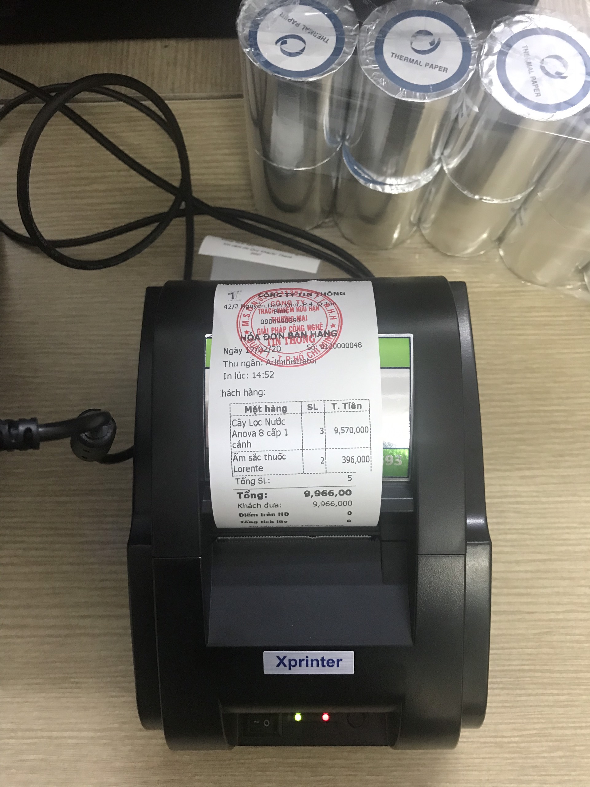 Máy in hóa đơn XPRINTER 58IIH GIẤY 58mm + 1 CUỘN BILL TEST
