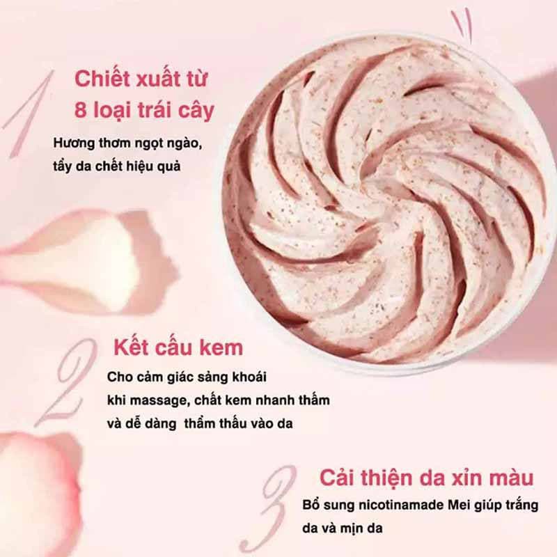 (HCM)Kem Tẩy Da Chết Body Đào HEYXI(Hũ Trắng 200ml)