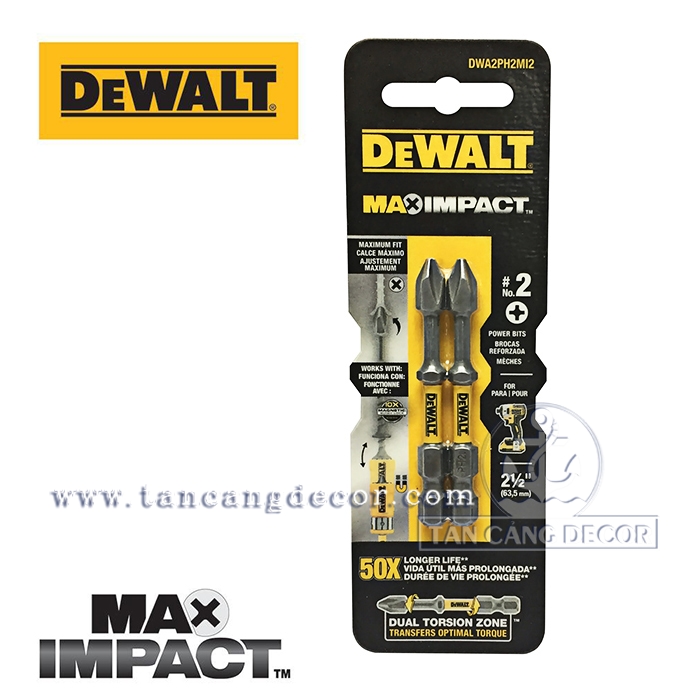 Bộ 2 Mũi Bắt Vít Dewalt MAXIMPACT